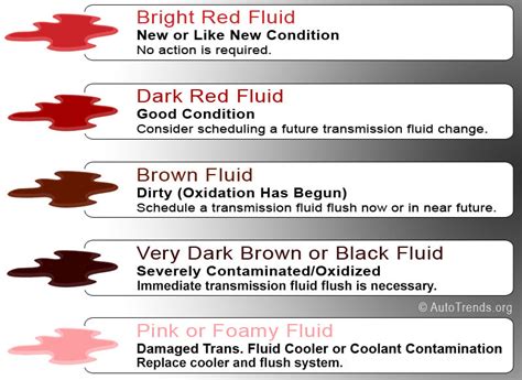 transmission fluid leak color|What Your Transmission Fluid Color Means